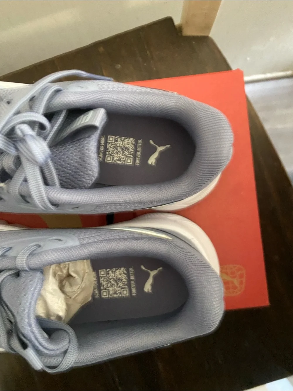 Puma Lavender Gray Mesh Athletic Sneakers